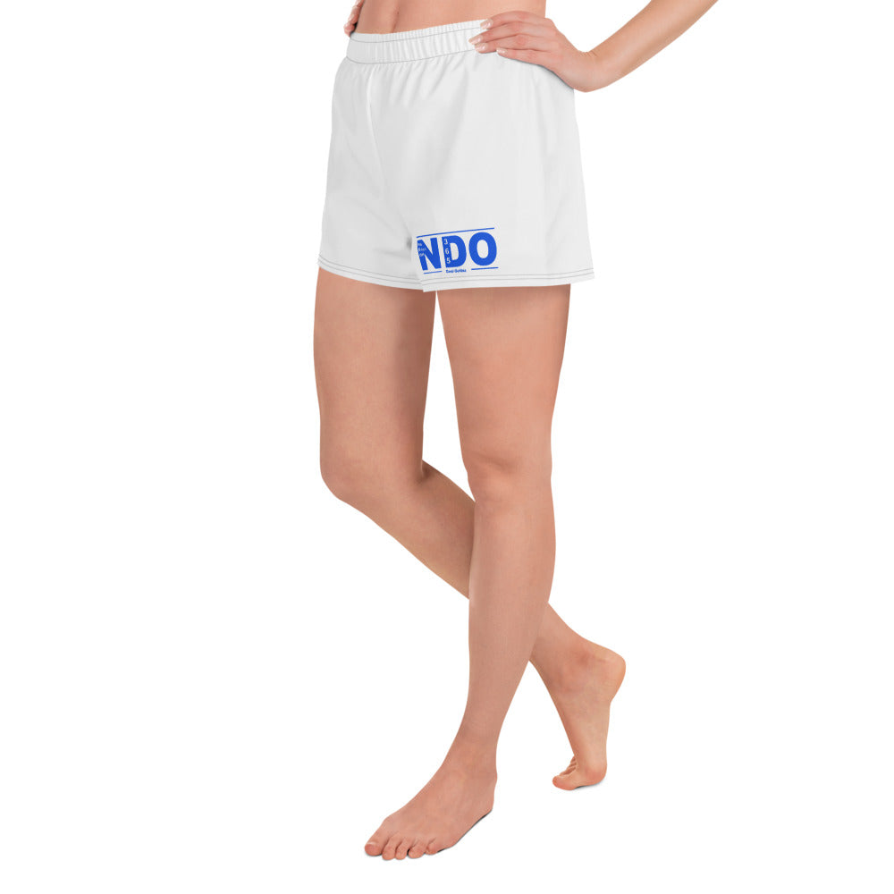 Blue on White Women’s Athletic Shorts
