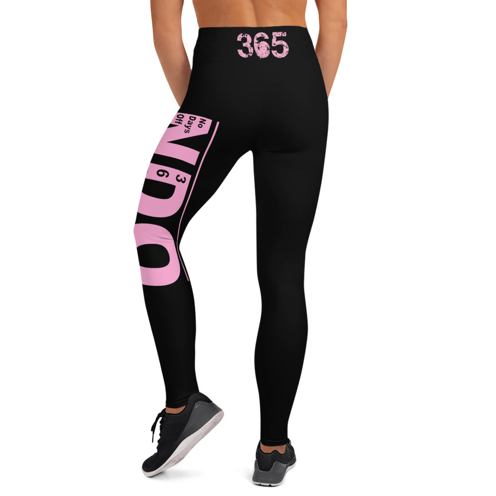 Pink on Black Yoga Leggings