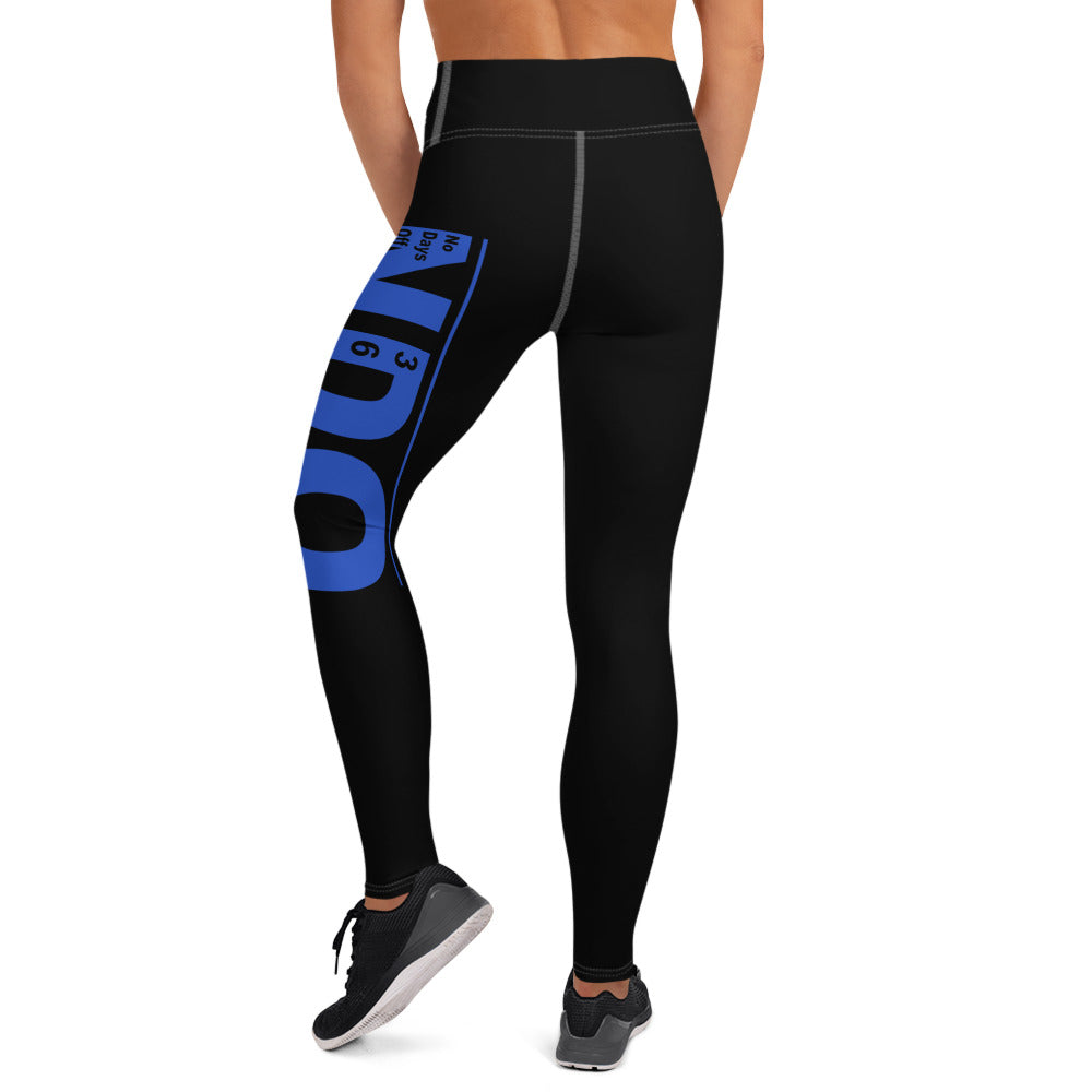 Dark Blue on Black Yoga Leggings