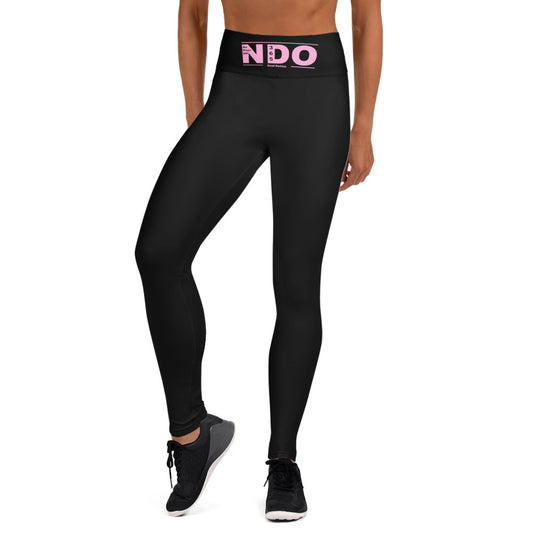 Pink on Black Yoga Leggings