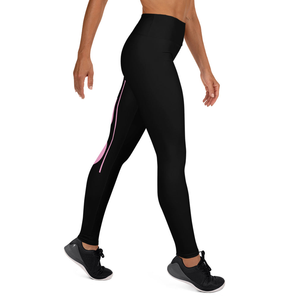 Pink on Black Yoga Leggings