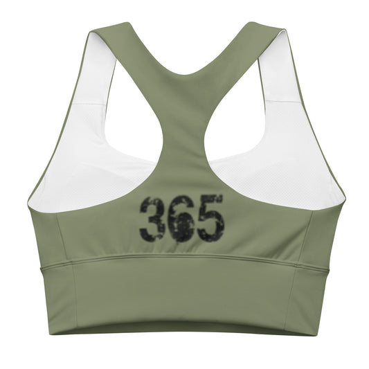 Olive Green Longline sports bra