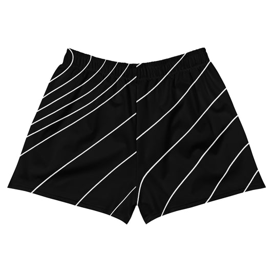 White on Black Women’s Athletic Shorts