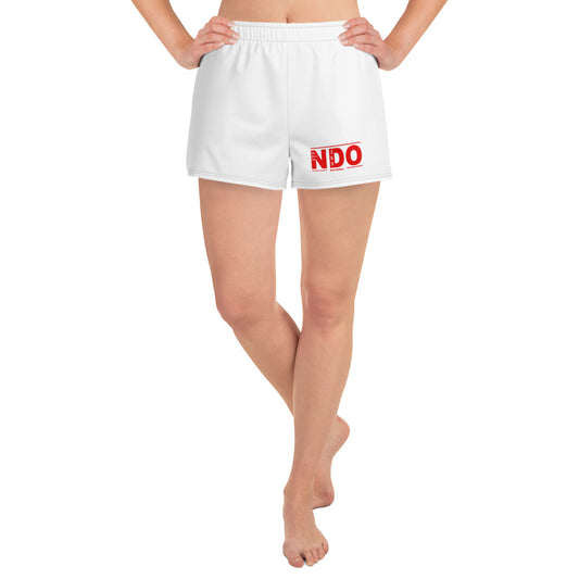 Red on White Women’s Athletic Shorts