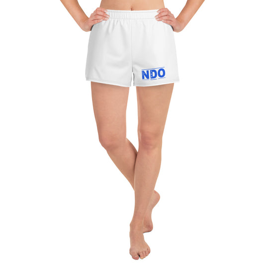 Blue on White Women’s Athletic Shorts