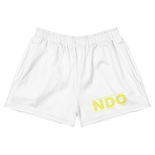 Yellow on White Women’s Athletic Shorts