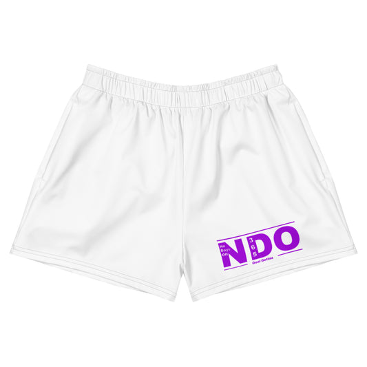 Purple on White Women’s Athletic Shorts