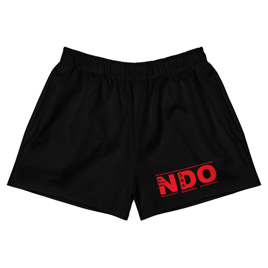 Black on Red Women’s Athletic Shorts