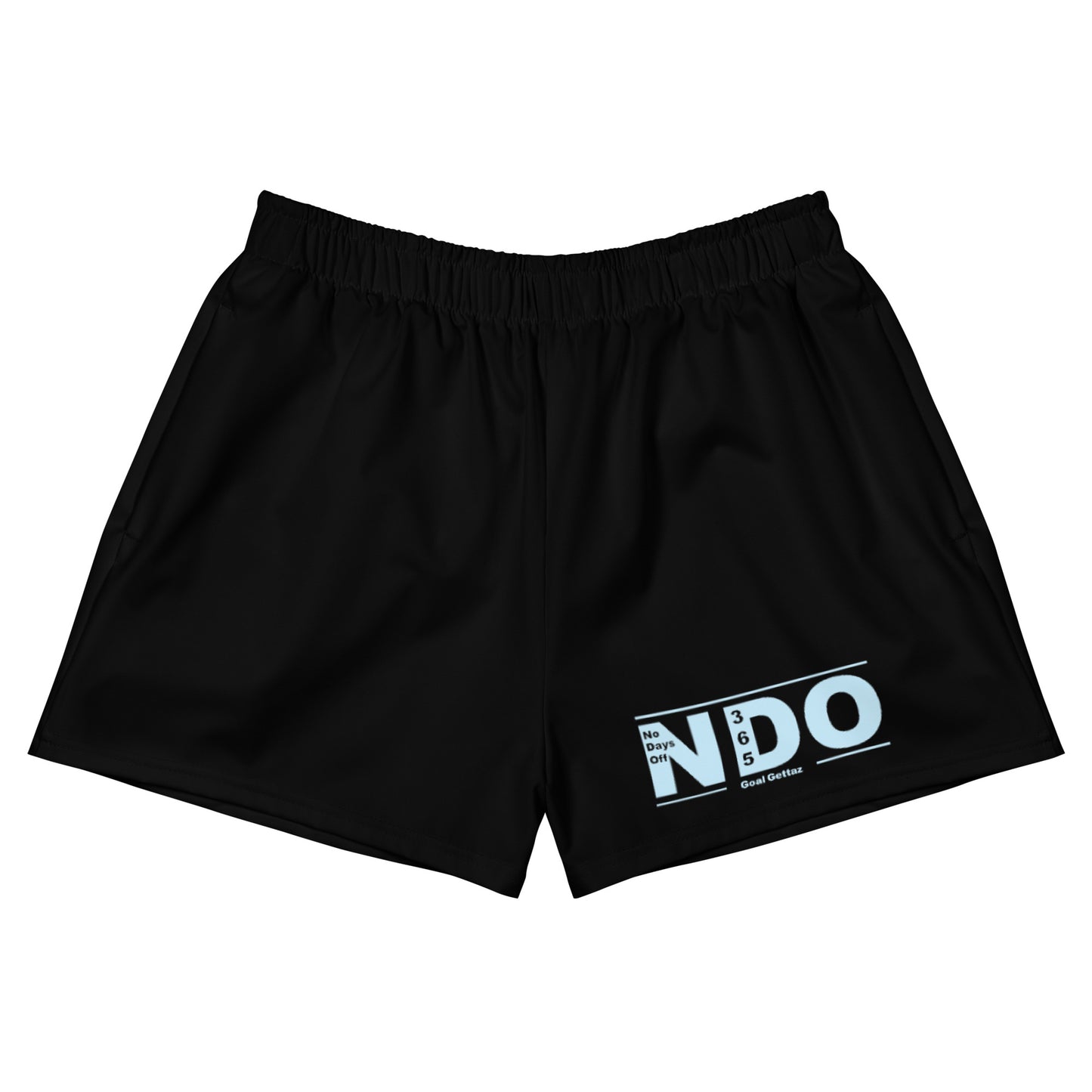 Baby Blue on Black Women’s Athletic Shorts