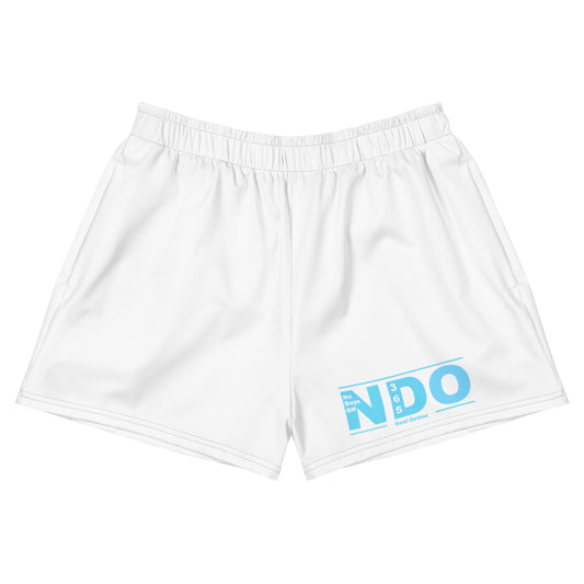 Baby Blue on White Women’s Athletic Shorts