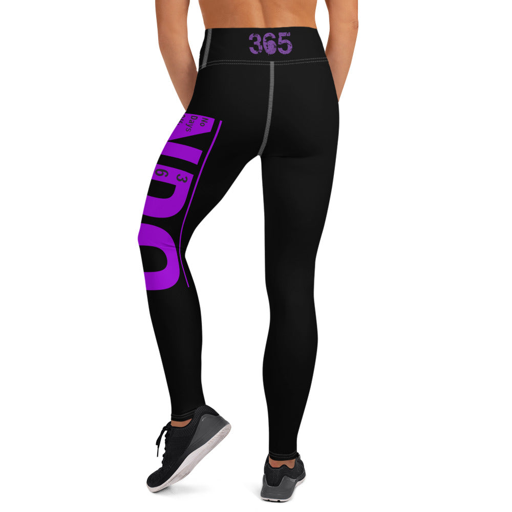 Purple on Black Yoga Leggings