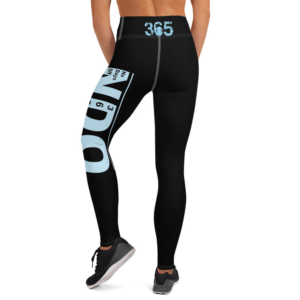 Baby Blue on Black Yoga Leggings