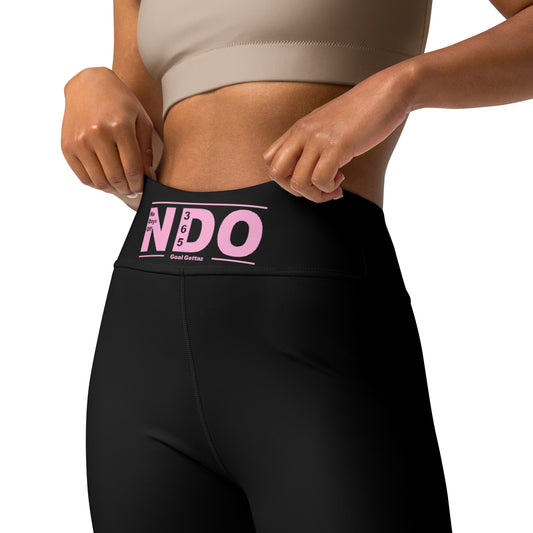 Pink on Black Yoga Leggings