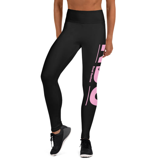 Pink on Black Yoga Leggings