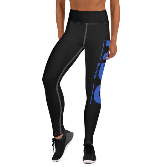 Dark Blue on Black Yoga Leggings