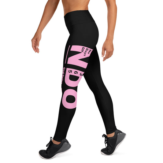 Pink on Black Yoga Leggings