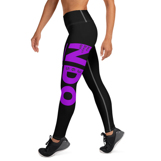 Purple on Black Yoga Leggings