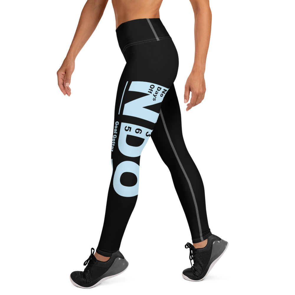 Baby Blue on Black Yoga Leggings