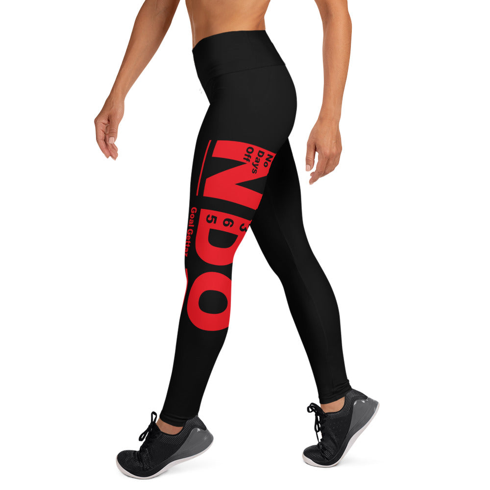 Red on Black Yoga Leggings