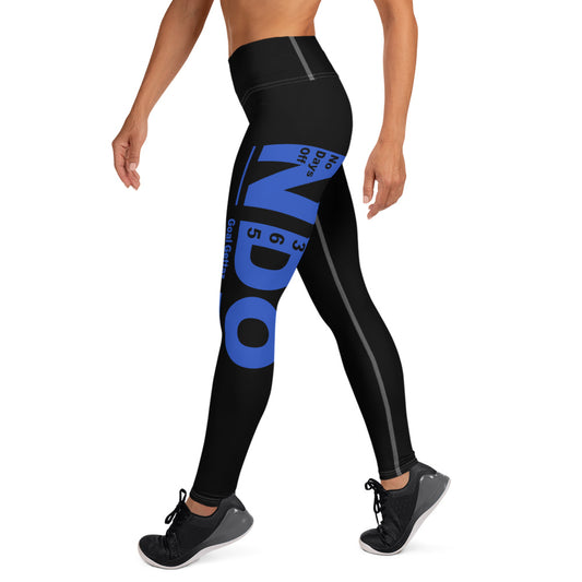 Dark Blue on Black Yoga Leggings