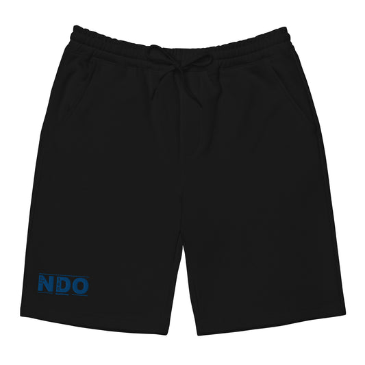 Men's Blue on Black fleece shorts