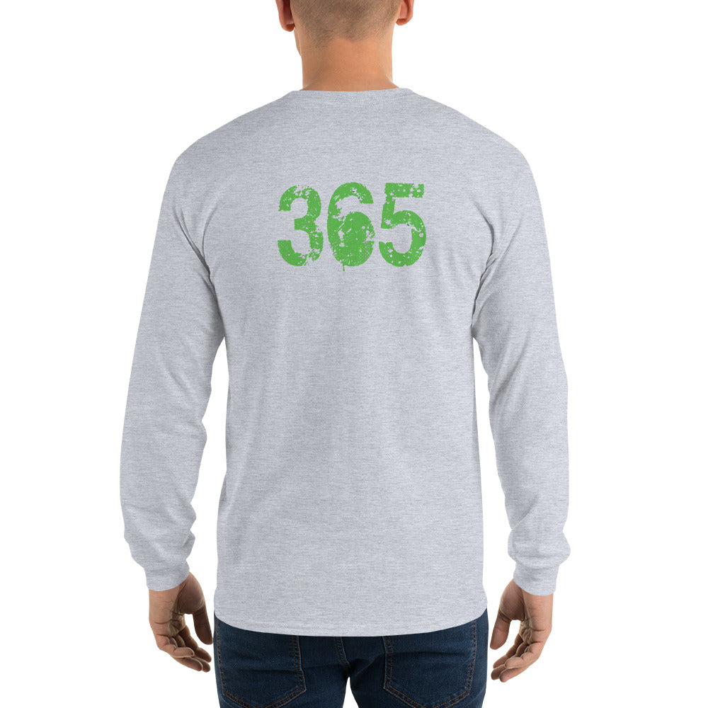 Light Green on Gray Long Sleeve Shirt