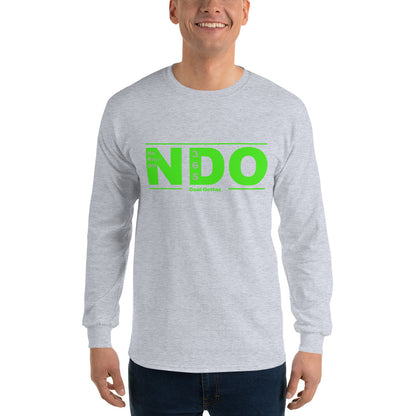 Light Green on Gray Long Sleeve Shirt