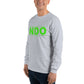 Light Green on Gray Long Sleeve Shirt